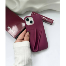 Бордовий чехол rhode без блиска  на iPhone 14 з блиском  lip Case Raspberry Jelly 
